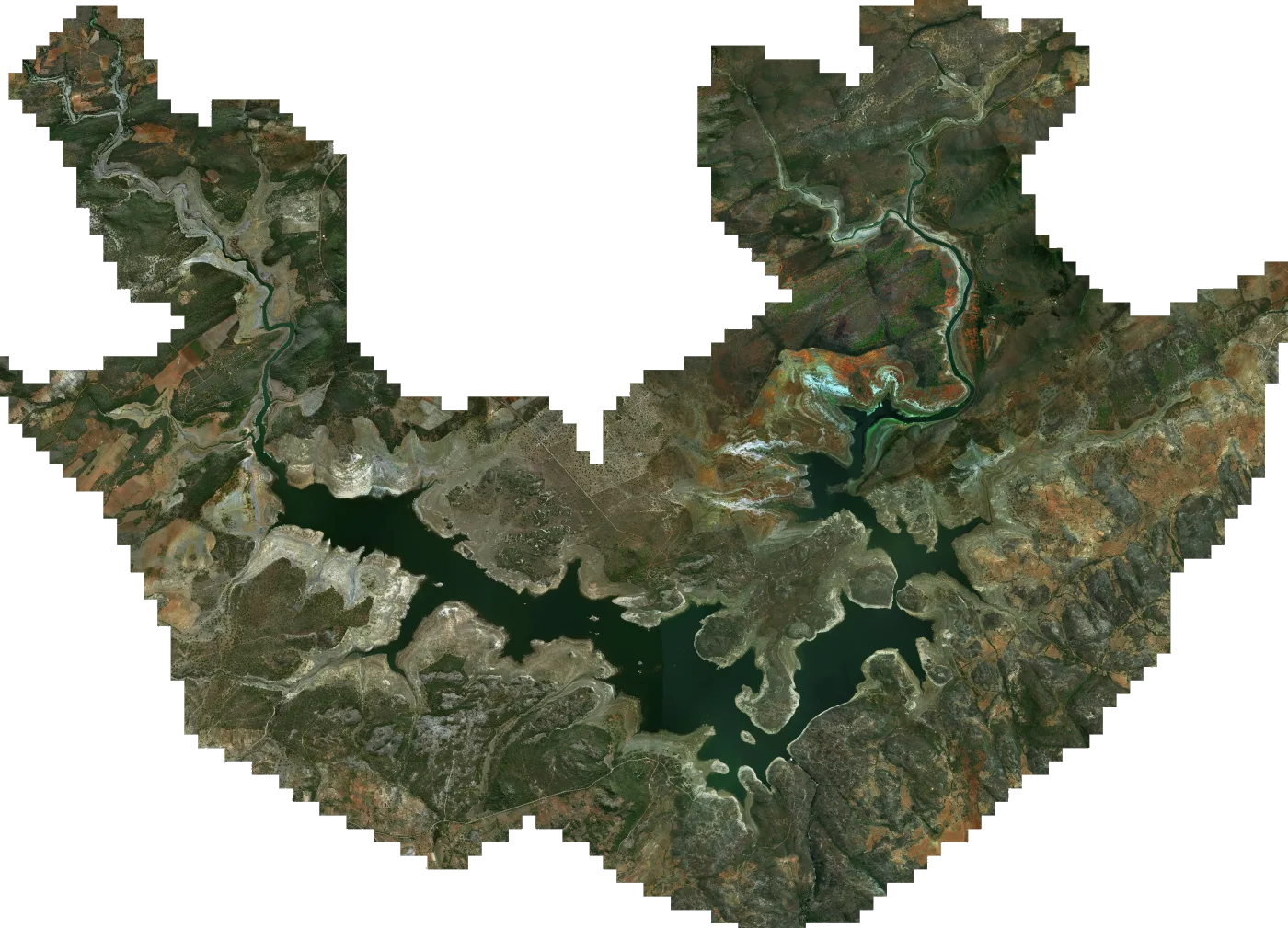 Satellite map of Lake Mutirikwi (Formerly Lake Kyle)