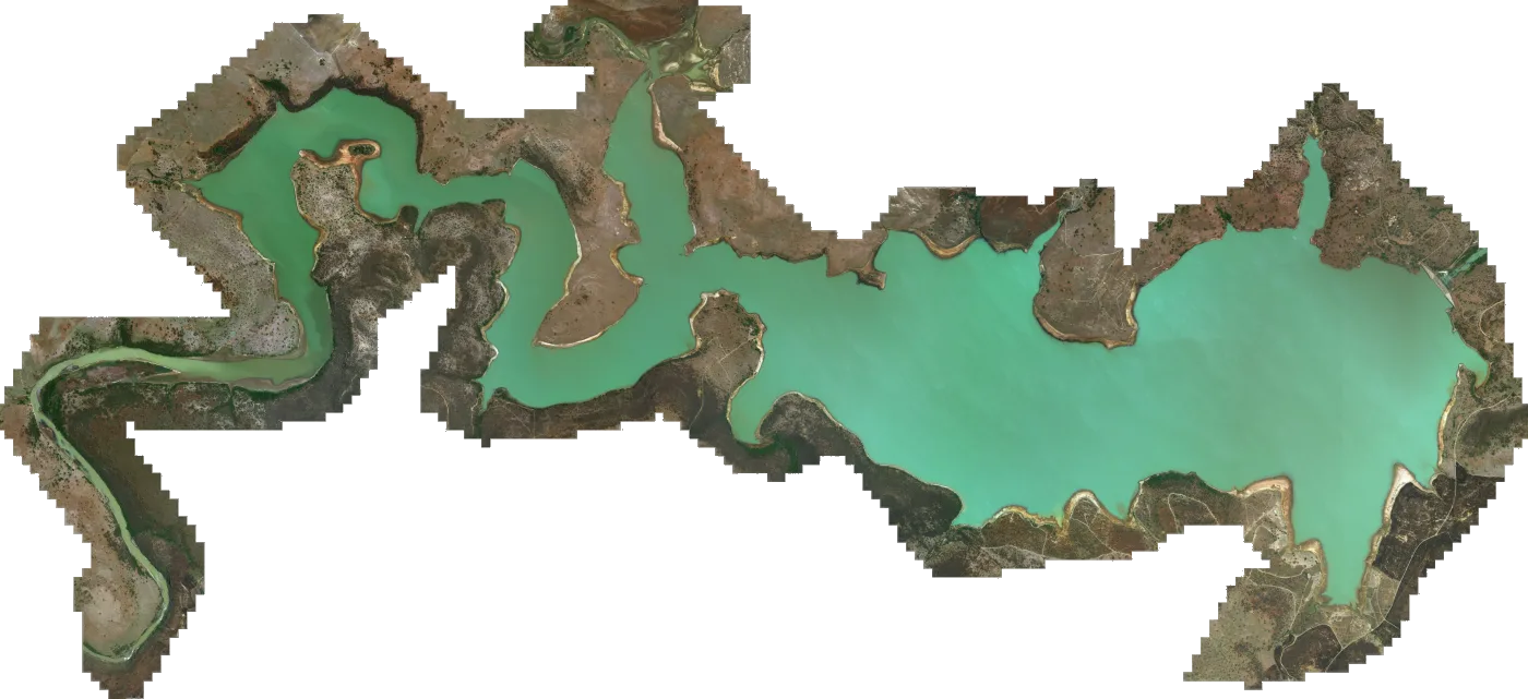 Satellite map of Spioenkop Dam on a fish finder screen