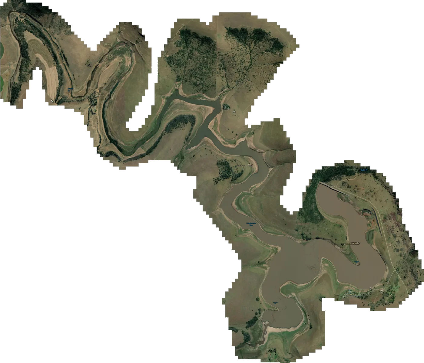 Satellite map of Wriggleswade Dam